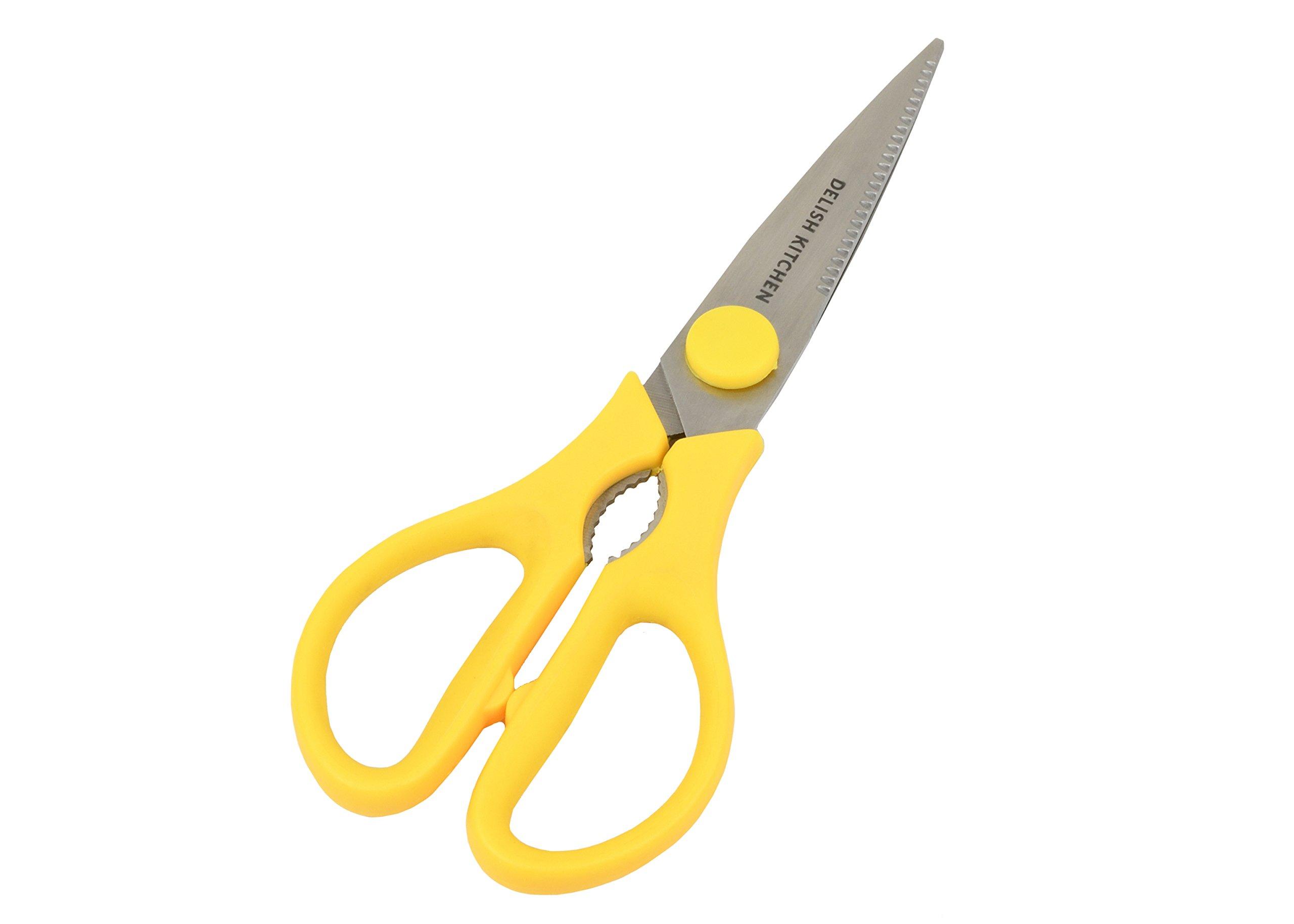 

DELISH KITCHEN Pearl Metal Kitchen Scissors Yellow 21 x x cm 8.5 1.5 CC-1283