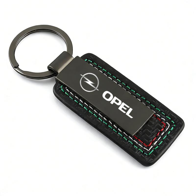 Nyckelringshänge i kolfiberläder, bilnyckelringshänge För Opel Astra j g Insignia Corsa d Vectra c Zafira a Bilprylar