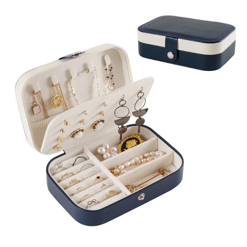 Jewelry Box Travel Comestic Jewelry Casket Organizer Makeup Lipstick Storage Box Beauty Container Necklace Birthday Gift