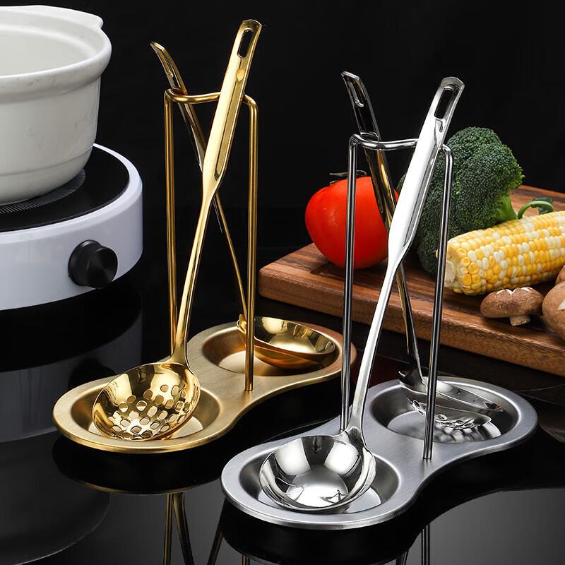 Wei Yi 304 Stainless Steel Soup & Slotted Spoon with Rack