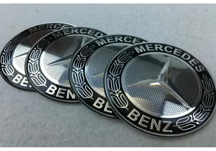 4pcs 65MM Car Wheel Center Caps Stickers for Mercedes Benz AMG W204 W205 W212 W218 W241 W246 C180 C200 Metal sticker NBX2