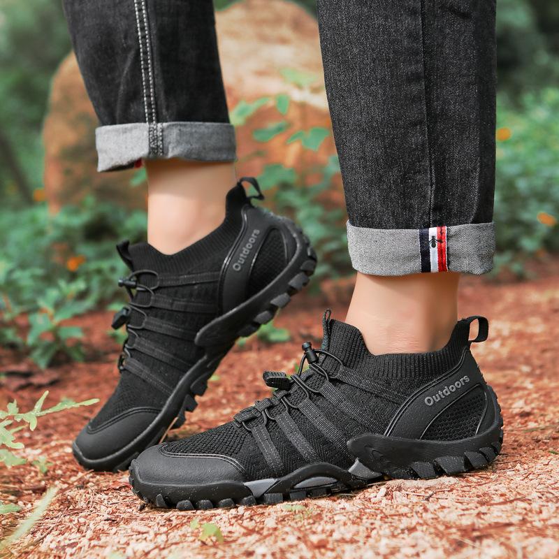 Outdoor hiking shoes, water sports shoes, creek shoes, large size men's breathable high-top mesh hiking shoes