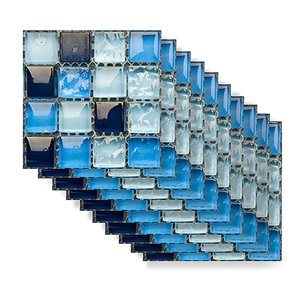 

10pcs/set DIY Waterproof Floor Decor Decal Mosaic Thickened Wall Tile Stickers 10x10cm
