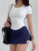 TikTok Trendy 2026 High-Waisted Slit Skort: Women's Anti-Exposure Style
