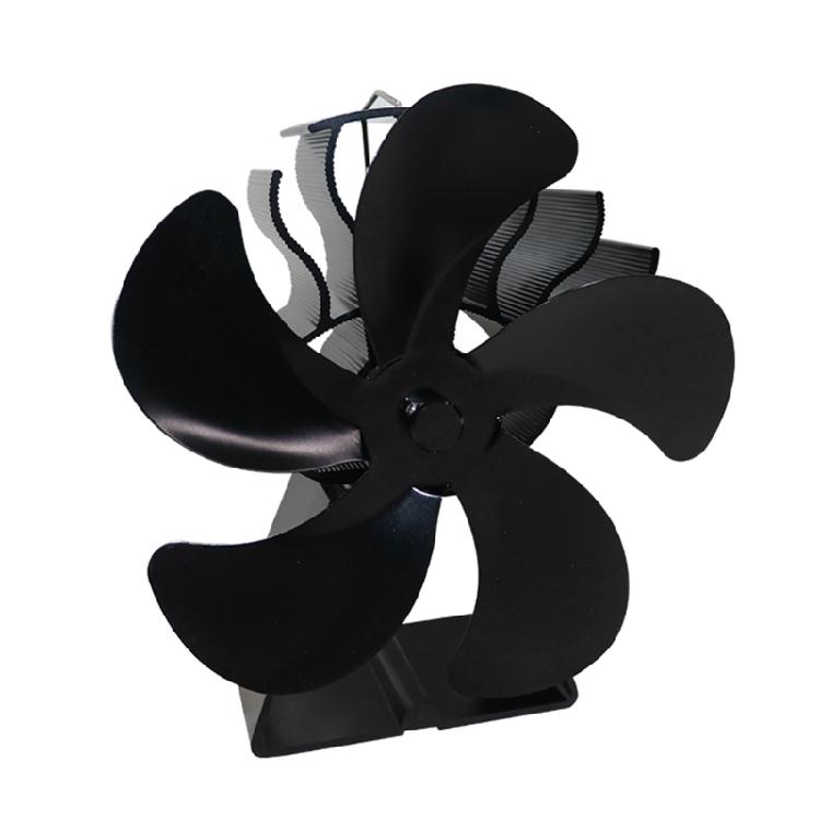 Fireplace Fan Heat Powered Stove Wood Stove Fan Log Wood for Burner Quiet Black