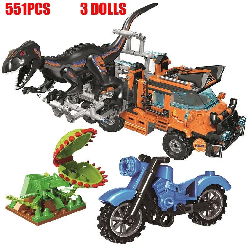Jurassic World Dinosaur Park Tyrannosaurus Rex Pterosauria Truck Series Byggeklosser Dinosaur Bil Murstein Leker Barn Gaver
