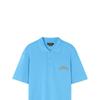 Versace Ss23 Solid Color Letter Embroidered Short Sleeve Polo Shirt Men Polo Shirts Blue 1010639-1A07698-1VA90