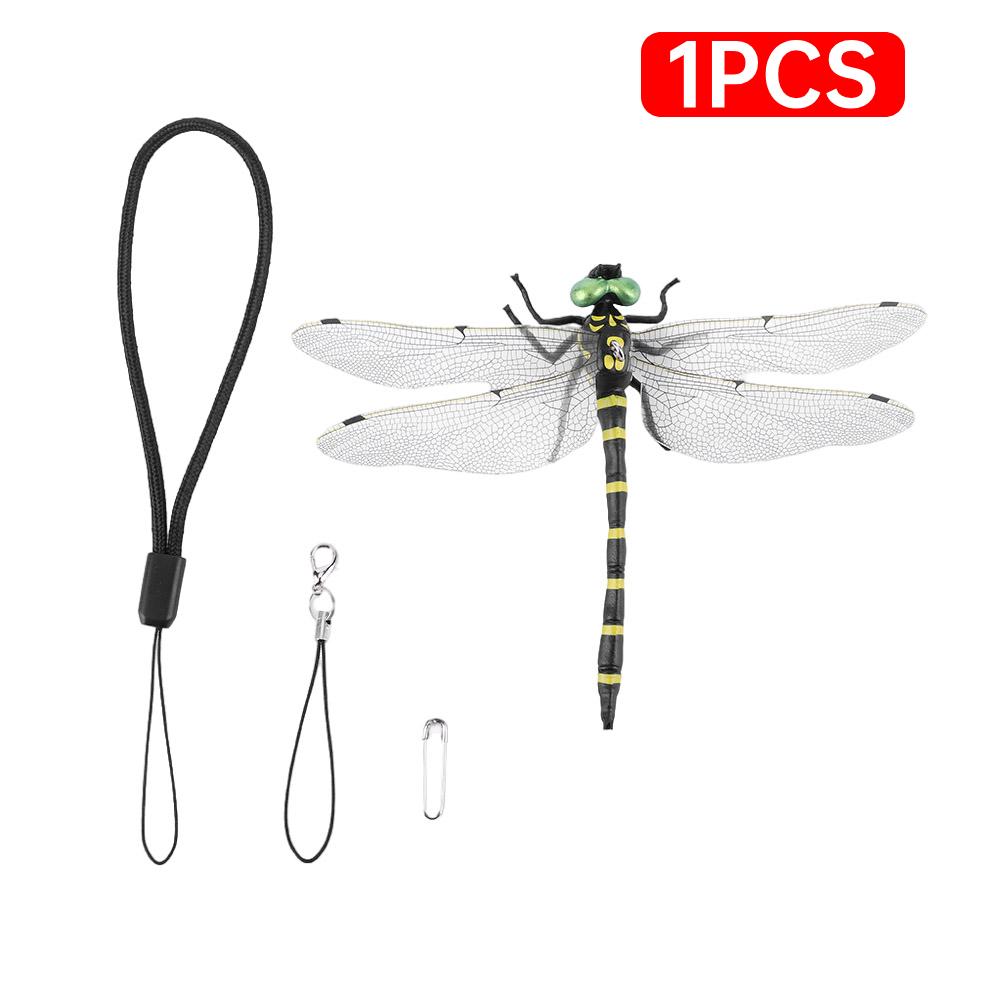 3D Искусственная Стрекоза Зажим для Шляпы Репеллент от Насекомых Зажим-Стрекоза Пристегивающаяся Стрекоза Отпугиватель Мух Садовые Украшения Украшение для Патио