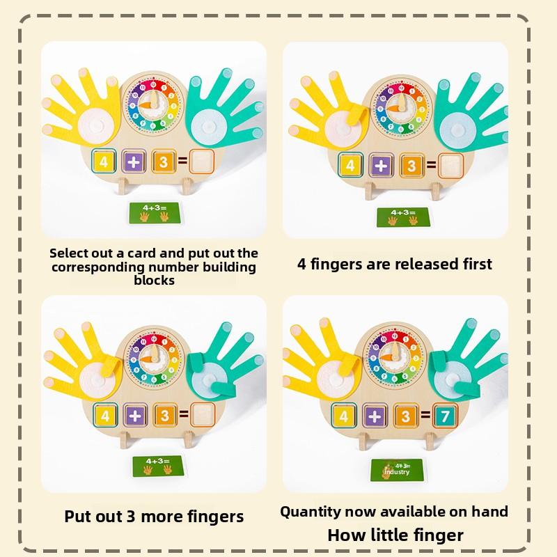 Kids Wooden Math Clock Montessori Toy For Addition Subtraction Learning Early Math Skills Educational Gift For Toddlers
