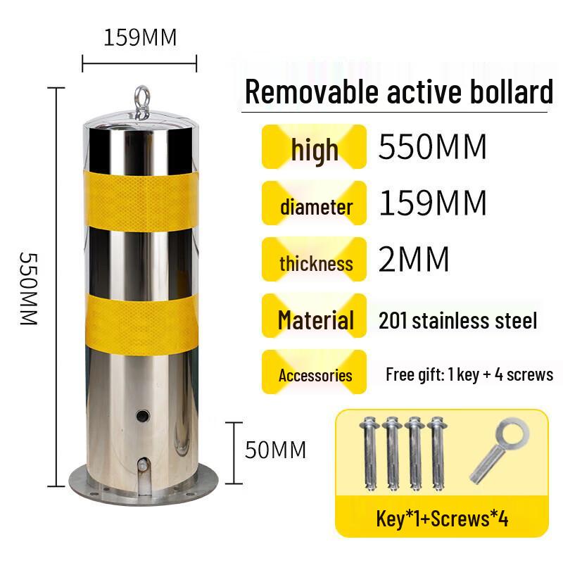 Huahengzhen Outdoor Stainless Steel Traffic Safety Bollard