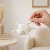 3D Printed Melting Cat Figurine Lazy Flattened Sleeping Cat Statue with Matte White