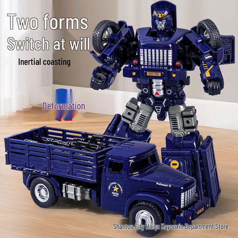 Transforming Robot Truck Toy: Inertial Transporter for Kids