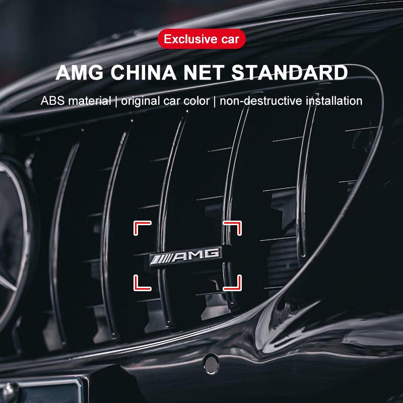 Car Chrome Front Hood Grille AMG Emblem Badge Auto Trinket Styling For Mercedes Benz GLA C E S G Class CLA GLK W211 W212 W213