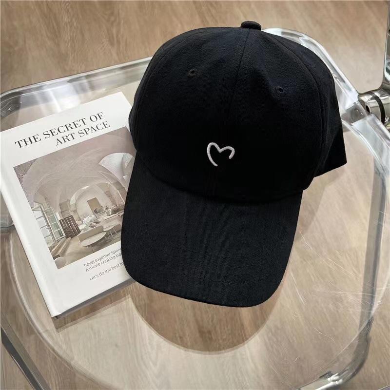 

Simple embroidery love baseball cap children s summer thin sunshade sunscreen white cap big head circumference versatile tide Adjustable чёрный
