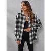 IHUASU Women's Vintage Casual Autumn Winter Long Sleeve POLO Neck Jackets & Coats