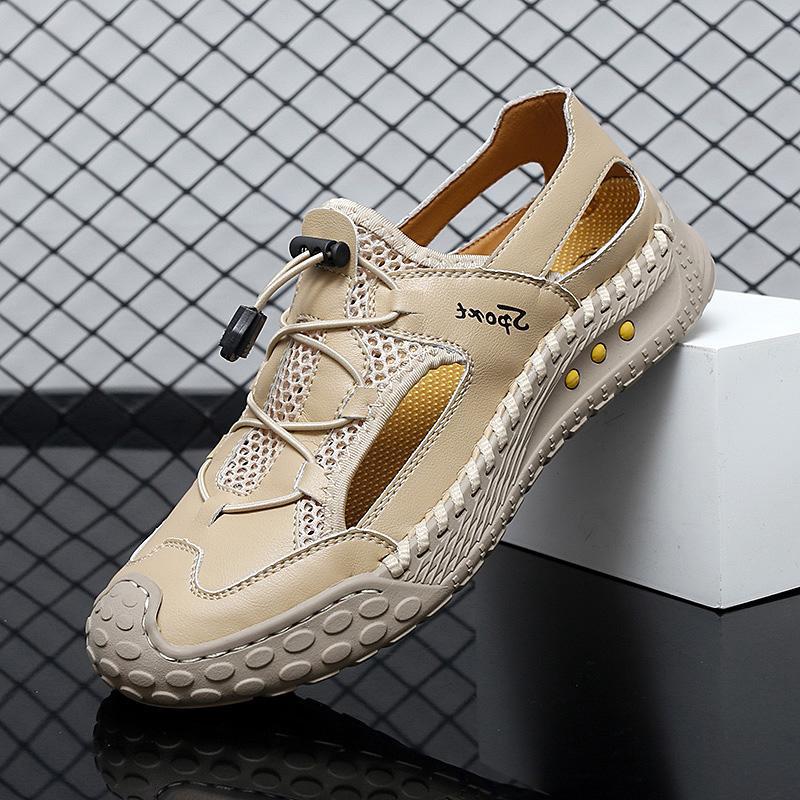 2025 summer men's shoes bag head men's sandals breathable explosion casual shoes new hollow beach shoes