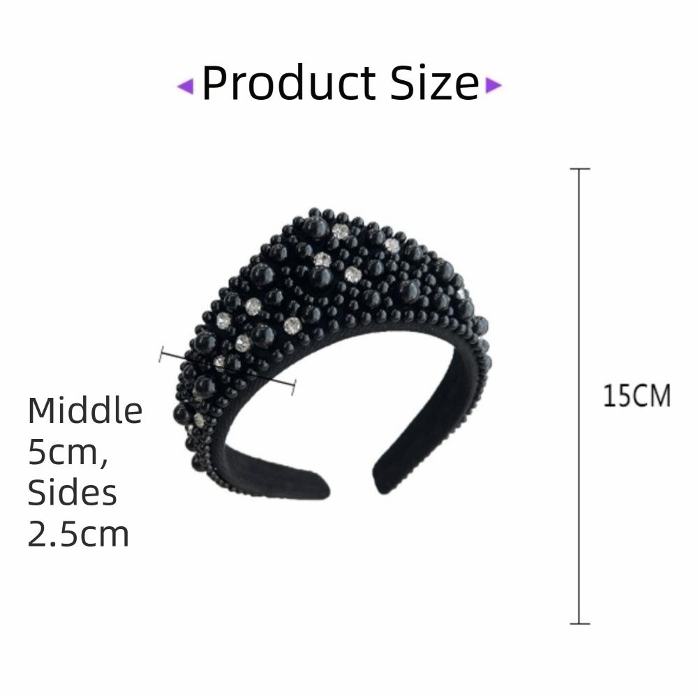 Baroque Fabric Hair Bands Elastic Hair Hoop New Pearl Headband Headwear