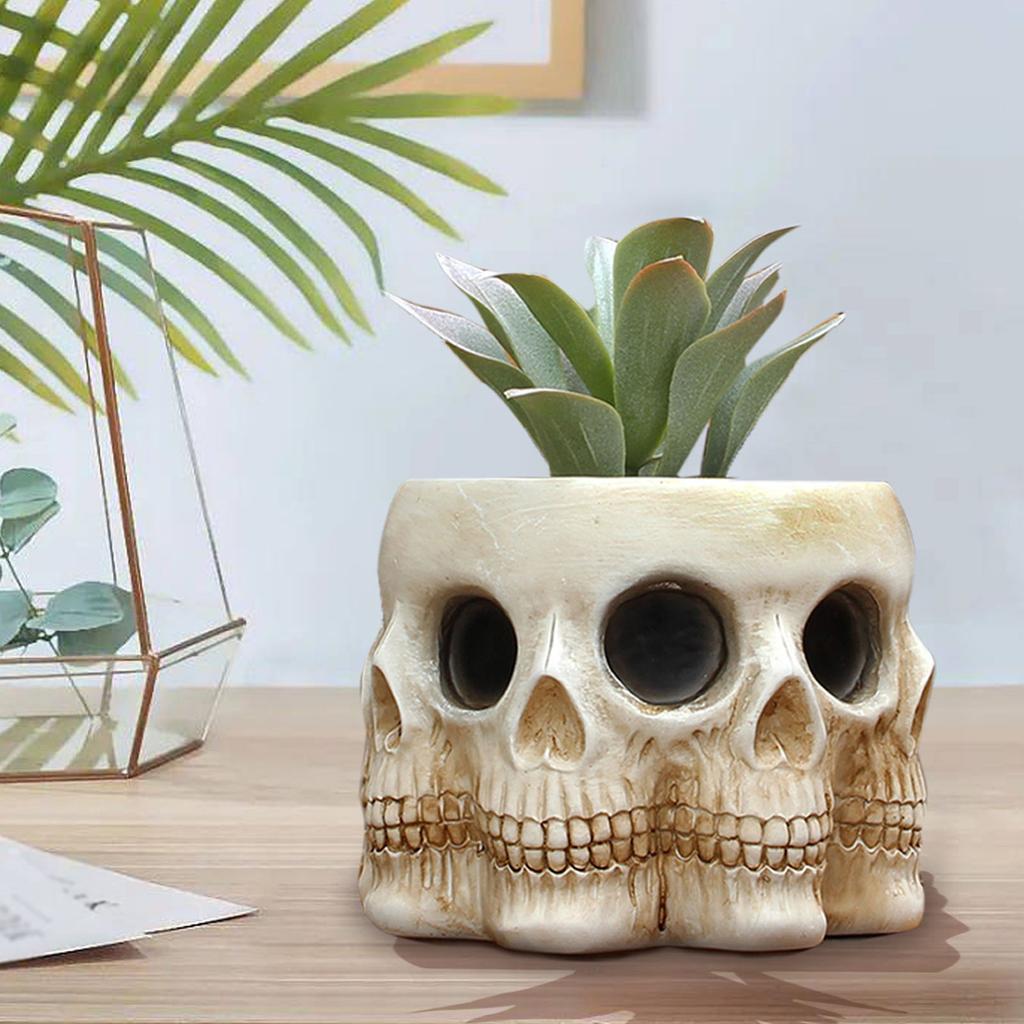 Wielopłaszczyznowa Czaszka Doniczka Ozdoby Żywica Dom Ogród Horror Dekoracja Czaszki Krajobraz