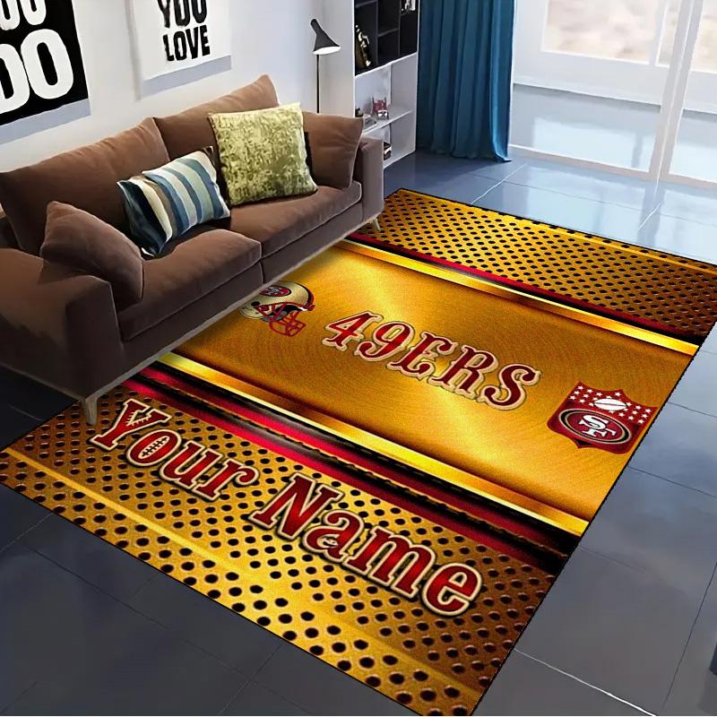 Benutzerdefinierter San Francisco 49ers Teppich für Wohnzimmer, Schlafzimmer, Zuhause, Sofa-Dekoration, Rutschfeste Bodenmatte für Kinder