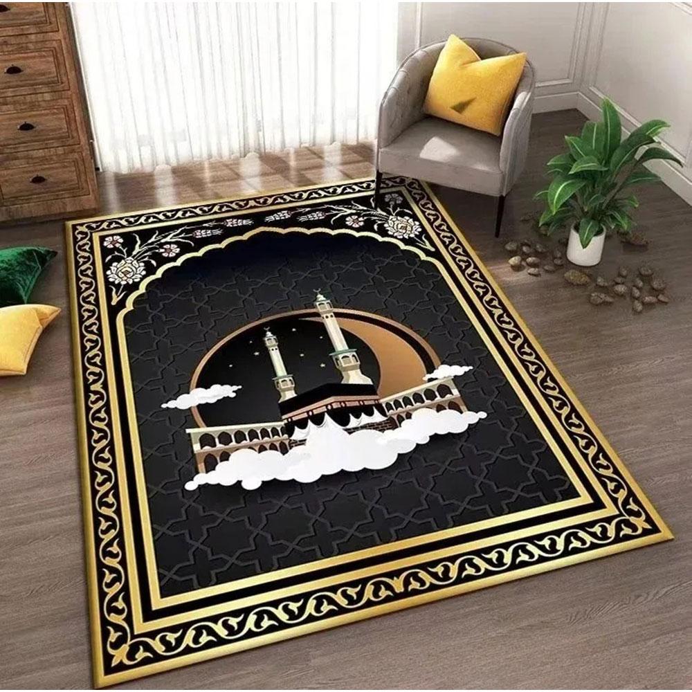 Tapis de prière musulman islamique Décor de salon Tapis antidérapants Chambre Chevet Tapis doux Paillasson d'entrée Tapis lavable en machine