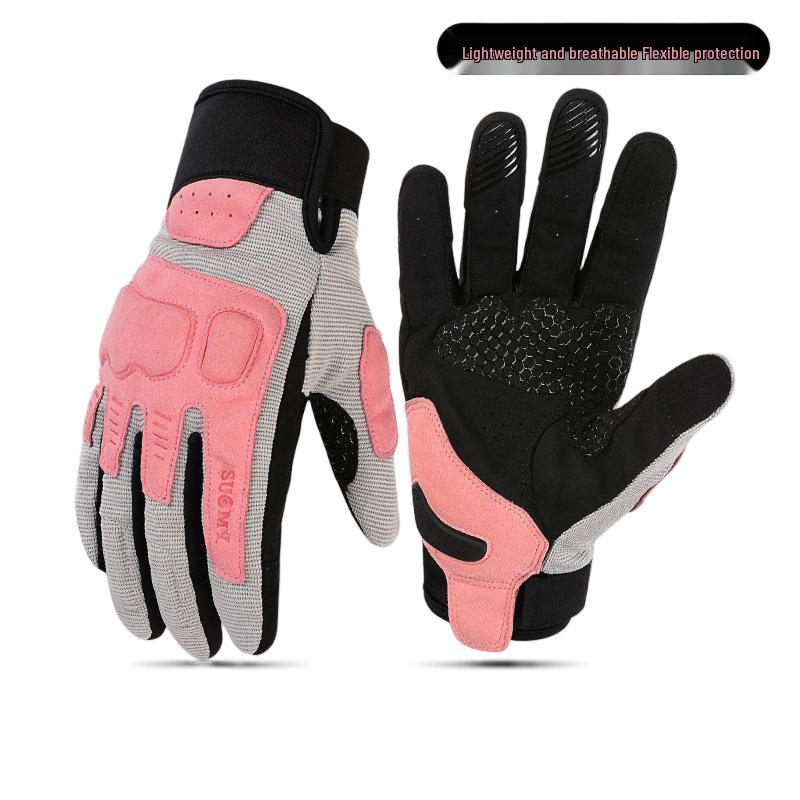 Lishi Vintage Breathable Mesh Touchscreen Motorcycle Gloves