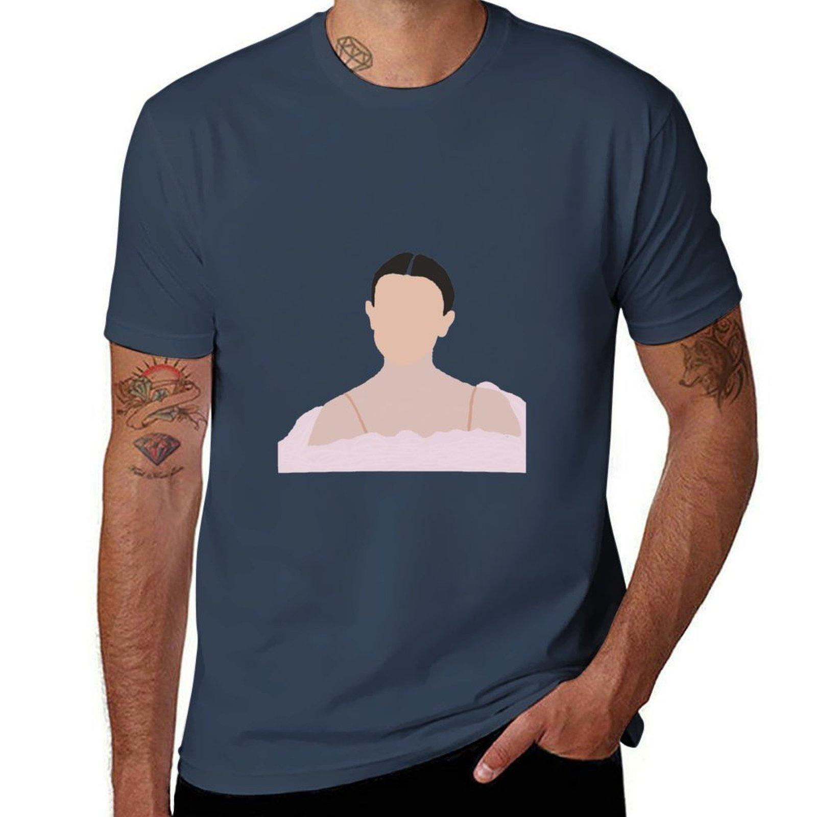 Millie Bobby Brown Silhouette Design T-Shirt Basic Solid Color Short Sleeve T-Shirt S