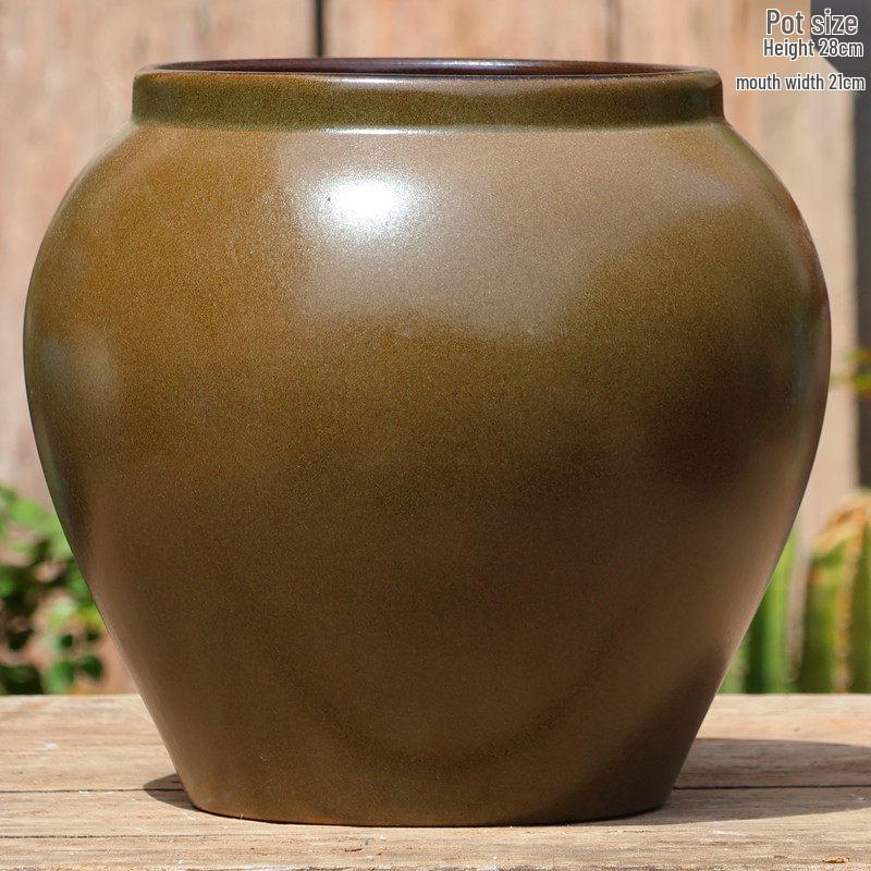 Retro Ceramic Wide Mouth Flower Pot - Tree Trunk Design for Succulents, Bougainvillea, Hydrangea, Roses  