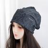 Cold hat big head circumference women's autumn and winter ultra-thin stacking hat new enlarged tie-dye daily miscellaneous bag head hat