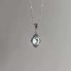 Collana Ciondolo Rubino Vittoriano per Donna con Catena in Lega e Pietre Preziose Eleganti per Feste