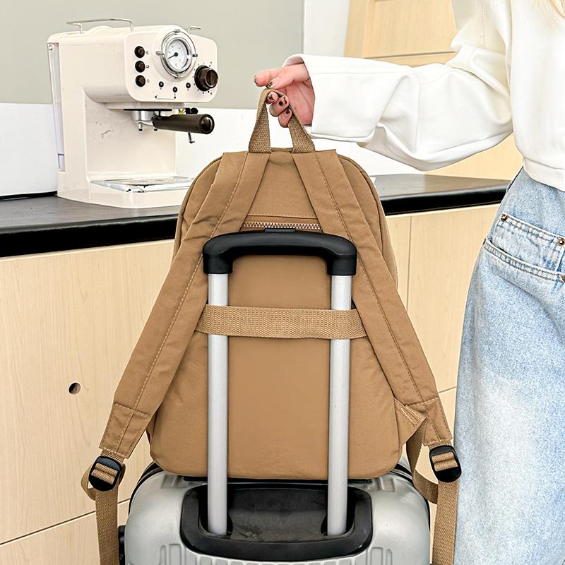 Lightweight Backpack Sleeve Pull Rod Women's Travel Backpack Water-repellent Nylon Schoolbag