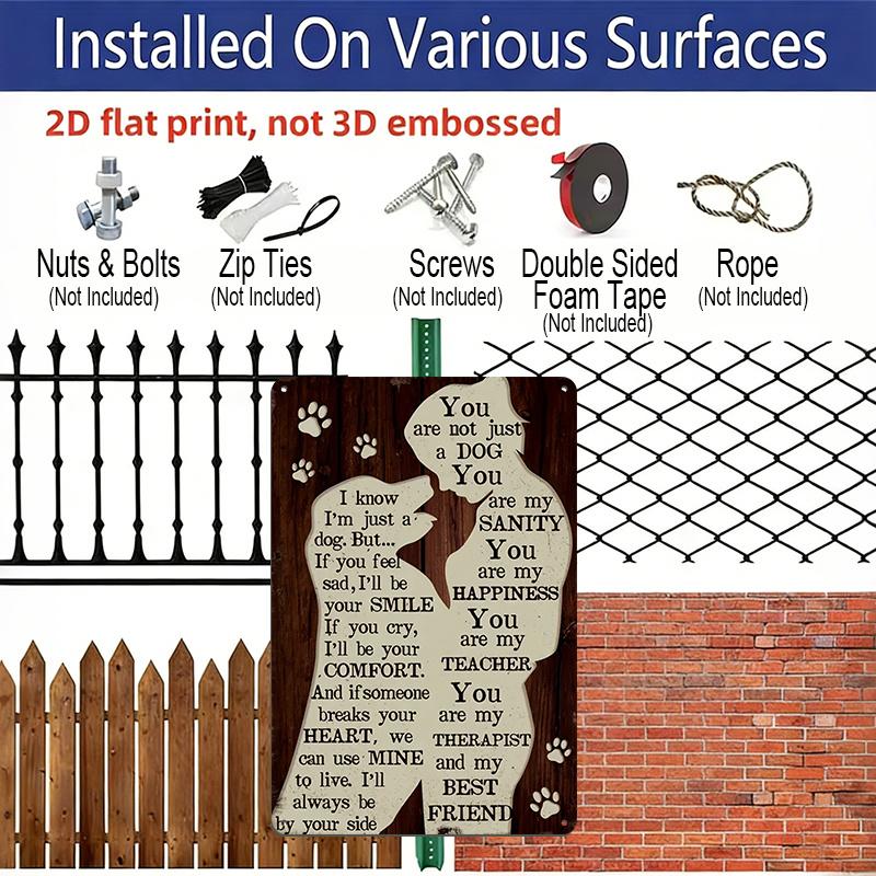 2D Flat - 1pc of Vintage Aluminium Metal Sign for Dog Lovers - Perfect Wall Art Decoration for Home, Living Room, Backyard, Veterinary Clinic, or