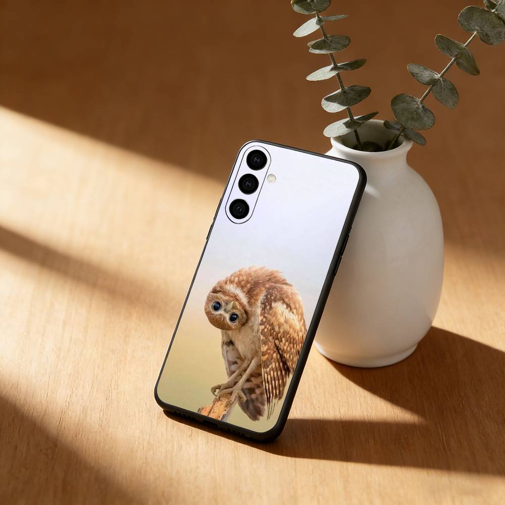 Cute Owl  Phone Case For Samsung GalaxyA13,21s,22,31,32,52,53,71,72,73,Soft Black Cover Samsung a21s