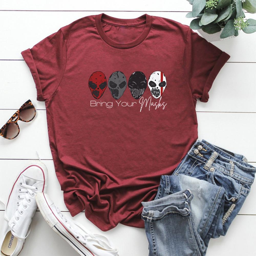 

Футболка Bring Your Masks Футболка Devils Night Series Футболка Пенелопа Дуглас Футболка Чотири вершники Графічна футболка Топ для любителів книг XXL бордовий