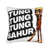 Tung Tung Tung Sahur chasing Tralalero Tralala Pillow Case  Graphic Pillow Cover For Living Room Sofa Funny Pillowcases