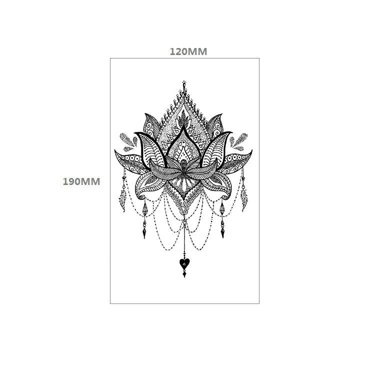 Waterproof Tattoo Sticker Girl Colored Rose Lotus Bohemian Brahma Totem Chest Back Cover Tattoo