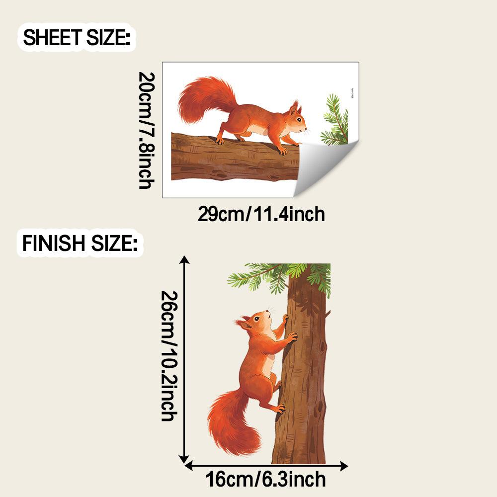

Cartoon Cute Little Squirrel Outdoor Balcony Glass Window Home Decoration and Beautification Window Sticker