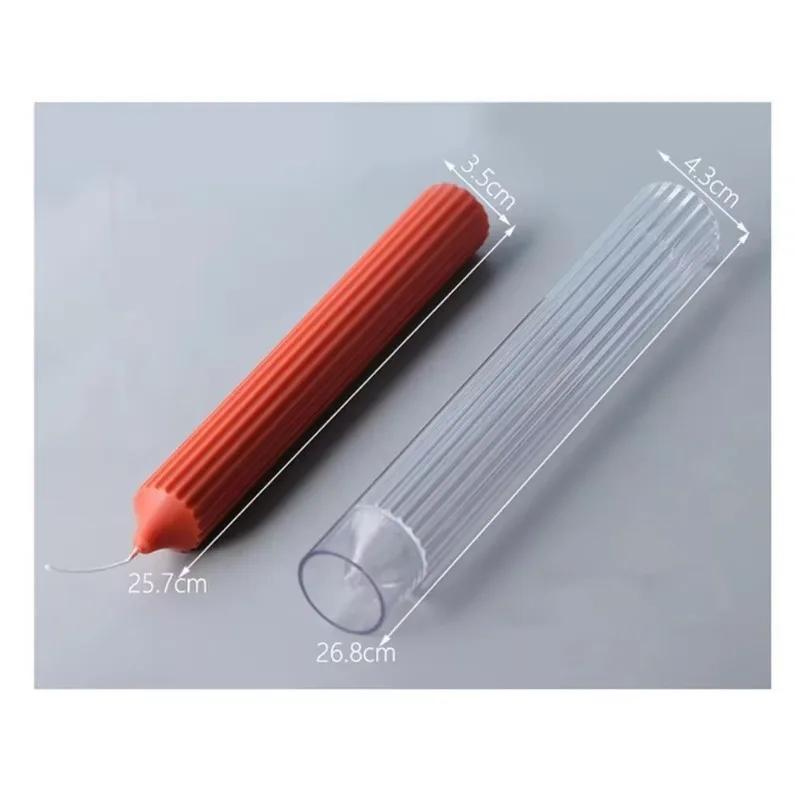 1 Pcs Long Pole Vertical Stripe Pointed Candle Mold Making Kit Large Cylindrical Rib Candle Making Mold DIY Candle Making
