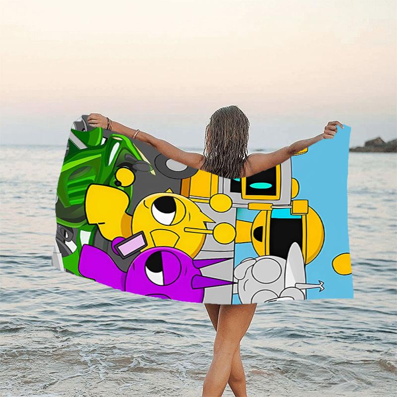 1pc SPRUNKI8 Beach Towel, Beach and Seaside Swimming Pool Equipment, Fashion Pattern, Rectangular, Travel Essentials