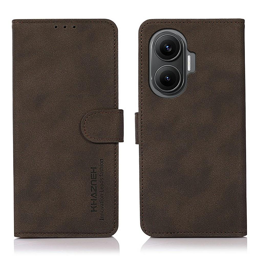 

KHAZNEH For Xiaomi Redmi Turbo 4 Pro 5G/Poco F7 5G Case PU Leather Wallet Stand Phone Cover Brown