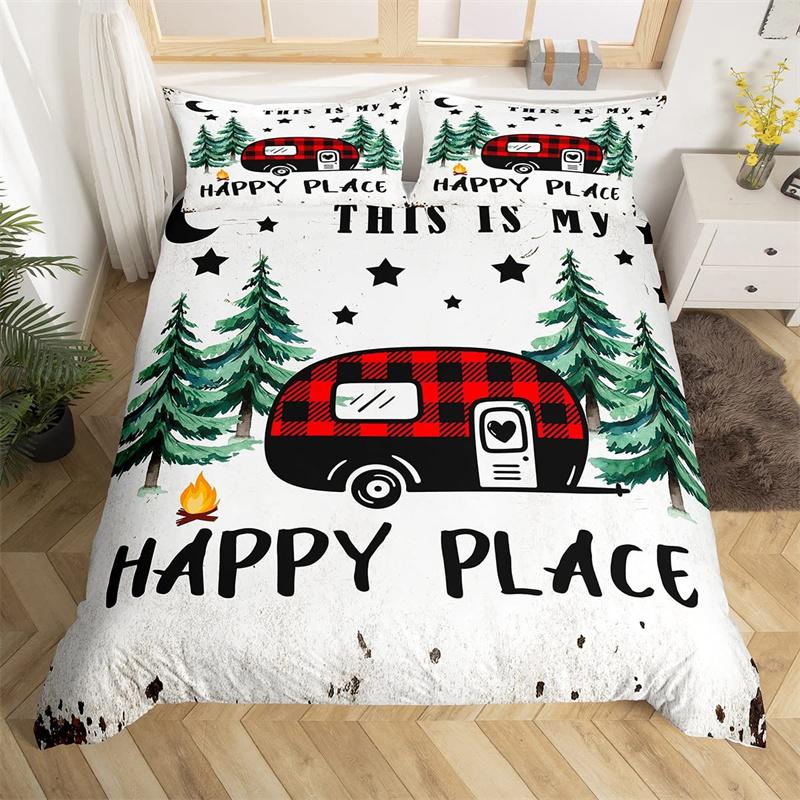 Camping Duvet Cover Galaxy Comforter Cover Microfiber Farmhouse Style Bedding Set King For Boys Girl Camper Lovers Birthday Gift