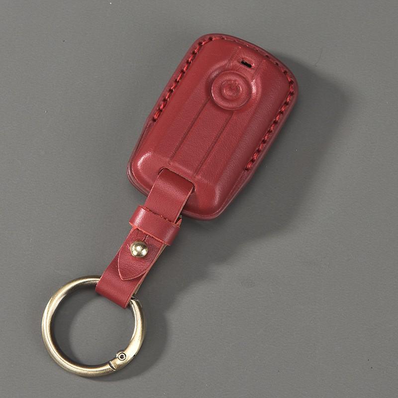 Premium Genuine Leather Key Case Cover Yamaha XMAX 300 NVX 155 NMAX Motorbike Keys Round Snap
