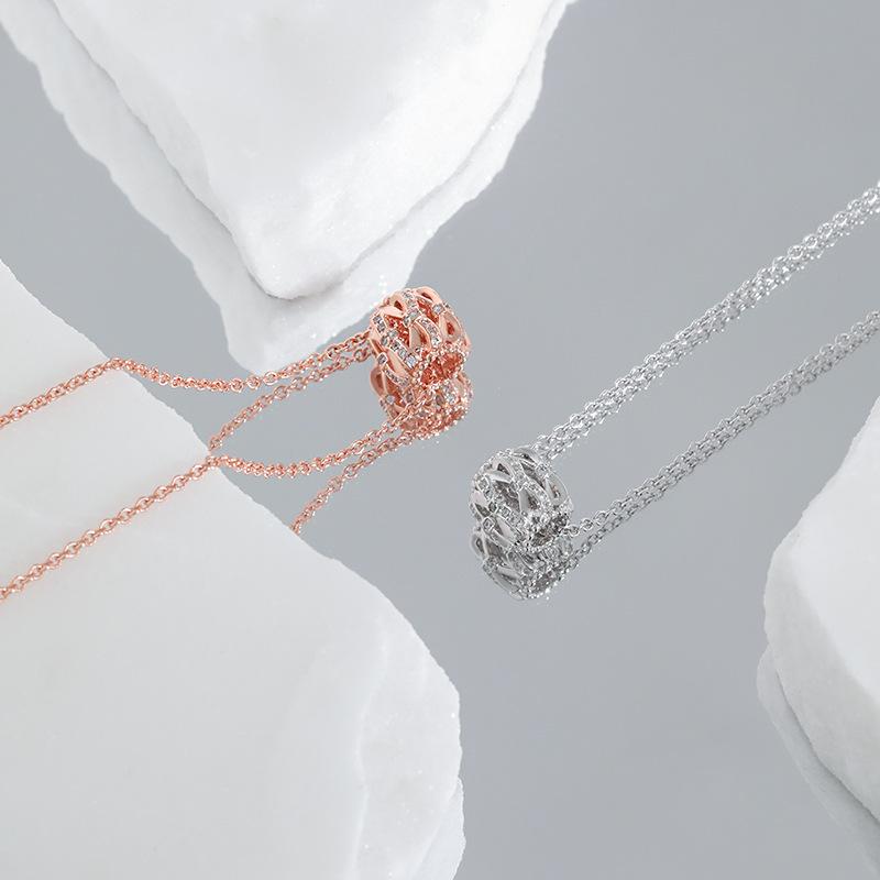 Design Beaded Necklace, Rose Gold Gypsy Small Waist Passepartout Rotary Beaded Transfer Bead Necklace