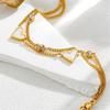 Stainless Steel Gold-Plated Double-Layer Heart Bracelet French Retro White Mother of Pearl Minimalist Luxury Jewelry