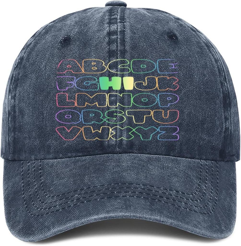 Baseball Cap,Funny Lore Alphabet A to Z Letter Hi Dad Hat Gifts for Men Women