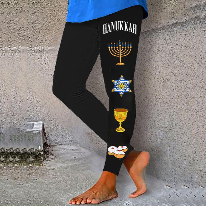 High-Waisted Black 3D Print Yoga Pants: Slimming & Tight Fit for Fitness