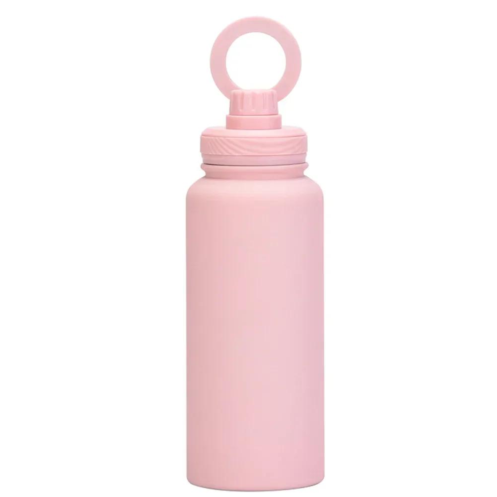 

For MagSafe 1000ML Insulated Bottle Thermal Water Cup with Rotating Phone Holder Portable Coffee Mug for iPhone 12 and Above розовый