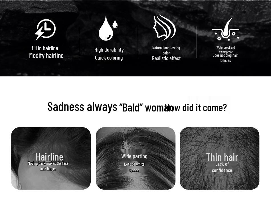 Long-Lasting Sweat-Proof Scalp Concealer for Thinning Hair - Quick Coloring, Gentle Nourishing Repair Cream
