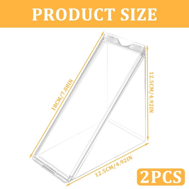 Set of 2 Clear Sandwich Holder Lunch Box with Lid Portable Sandwich Case ABS Texture Suitable for Picnics and Office