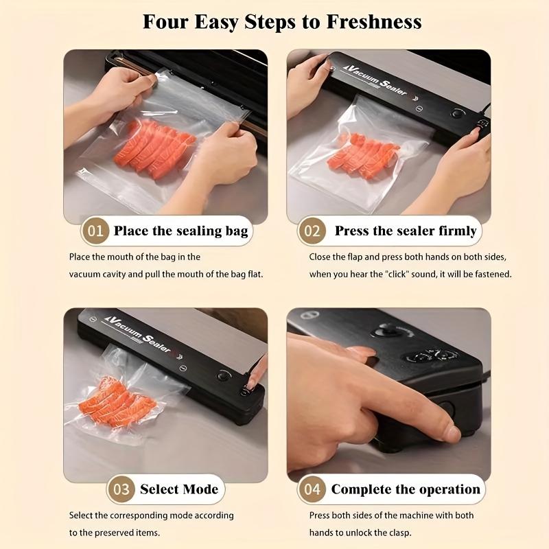Vacuum Sealer for Food Preservation and Low Temperature Cooking, Automatic Gas Food Sealing System