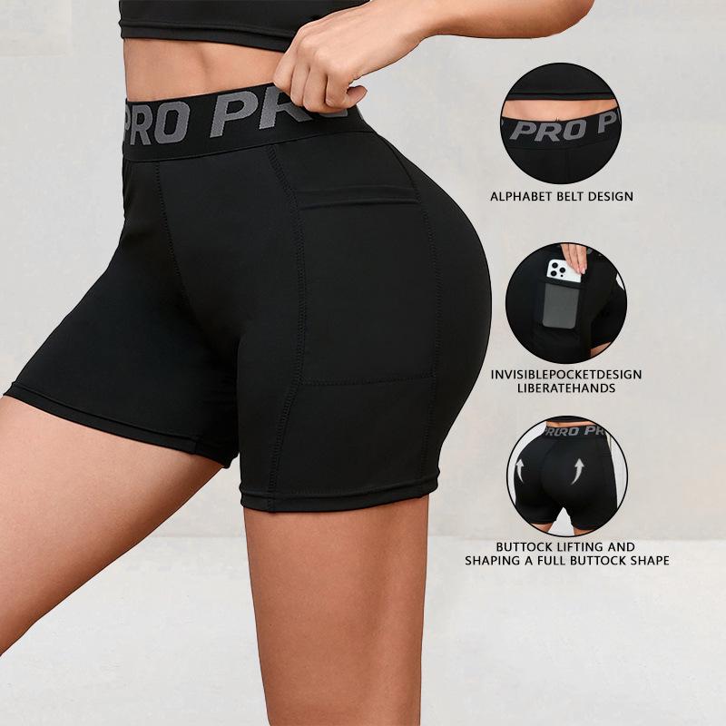 Women's Quick-Dry Fitness Shorts with Pocket - Running, Training & Yoga
